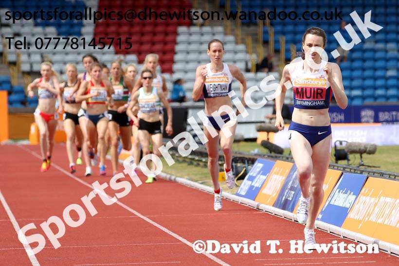 Womens 1500 metres, Sainsbury's British Champs, Alexander Stadium, Birmingham. Photo: David T. Hewitson/Sprts for All Pics